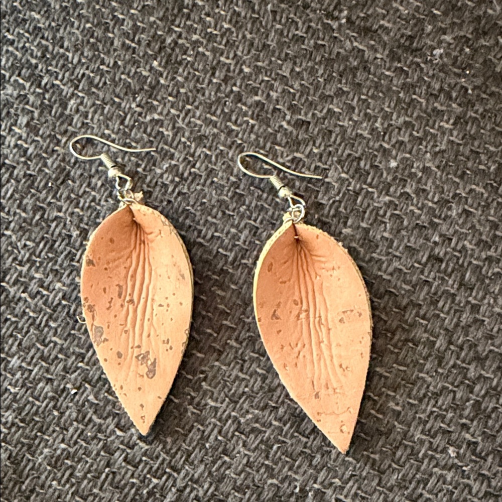 Elegant Tan Leaf Earrings